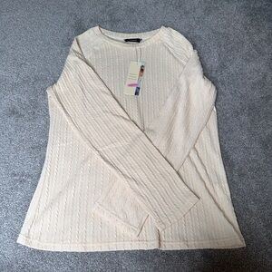 Chic Beige Long Sleeve Top